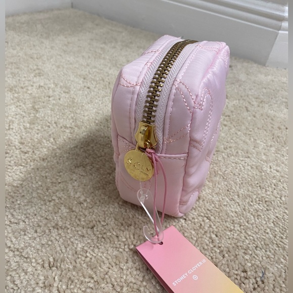 NWT Stoney Clover Lane x Target Quilted Hearts Pink Mini Square Pouch - Picture 2 of 3